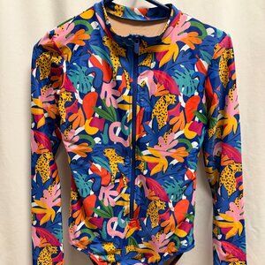 Mott 50 x Maisonette Long Sleeve High Neck Zip Up One Piece Bathing Suit